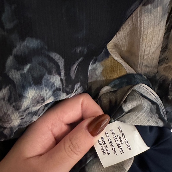 Amanda Uprichard Blue Floral Blouse Ruffle Size medium Revolve - Picture 6 of 8